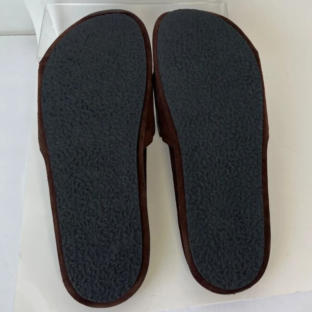 Jacquemus Les Brown Suede Men Sandals Leather Slides Size 43 US10